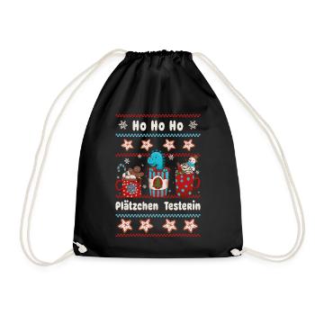 Hohoho Cookie Tester Noël avec Dino - Sac de sport léger - noir - Devant