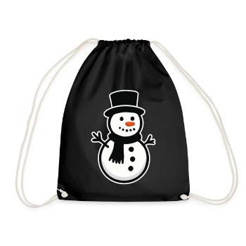 Snowman - Drawstring Bag - black - Front