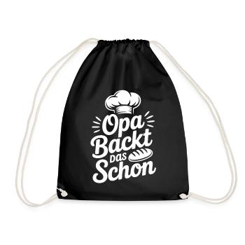 Grandpa bakes it nicely - Drawstring Bag - black - Front
