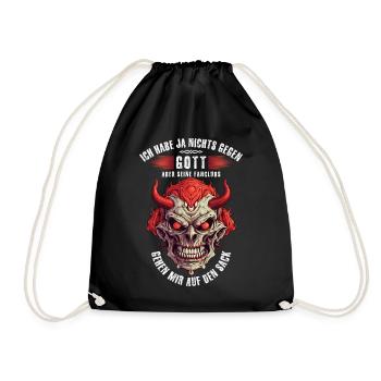 I have nothing against God, but... - Drawstring Bag - black - Front