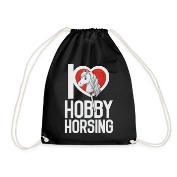Ich liebe Hobby Horsing - Turnbeutel - Schwarz - Vorne