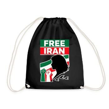 Free Iran - Turnbeutel - Schwarz - Vorne