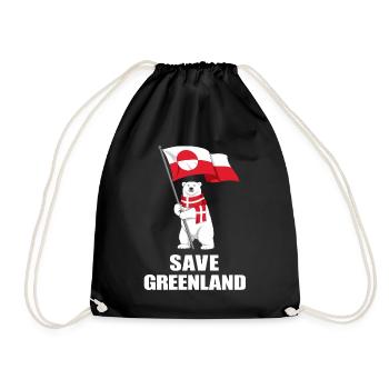 Polar Bear Flag Save Greenland - Drawstring Bag - black - Front
