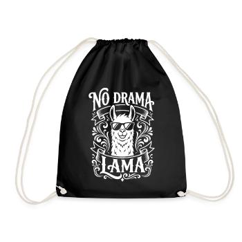 No Drama Lama mit Sonnenbrille - Turnbeutel - Schwarz - Vorne