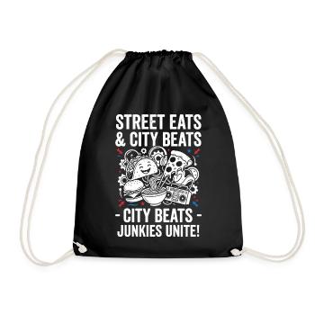 City Snacks Beats Junkies Unite - Drawstring Bag - black - Front