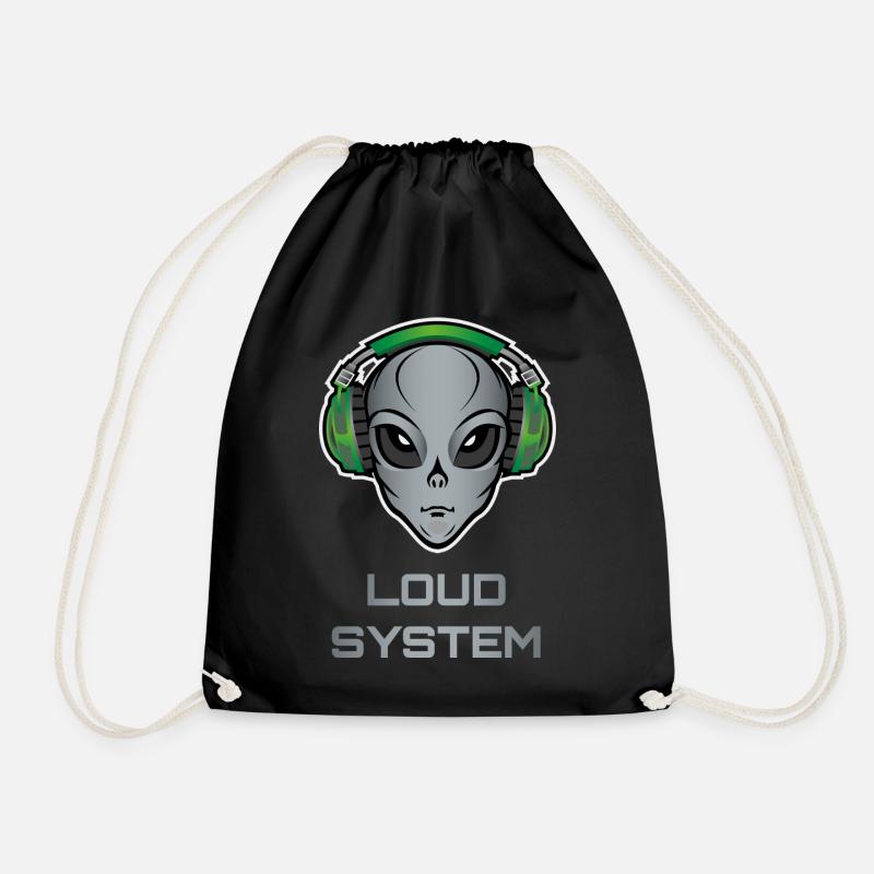 DJ Alien – Lautes System - Turnbeutel - Schwarz