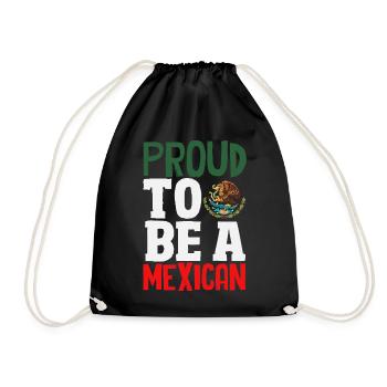 Mexico Pride & Home Mexican Mexico Flag - Drawstring Bag - black - Front