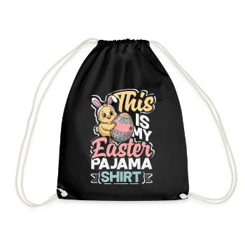 Joyeuse Pâques, douce chasse aux œufs du lapin, œufs de Pâques - Sac de sport léger - noir - Devant