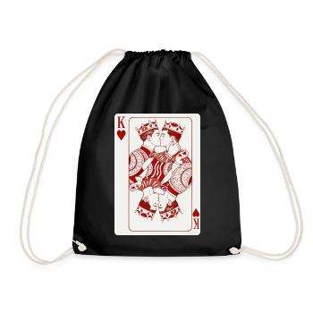 Carte du cœur qui embrasse les rois - Sac de sport léger - noir - Devant