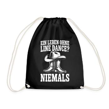Niemals ohne Line Dance - Turnbeutel - Schwarz - Vorne