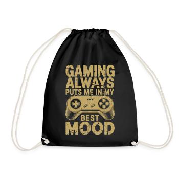 Gaming puts me in a great mood - Drawstring Bag - black - Front