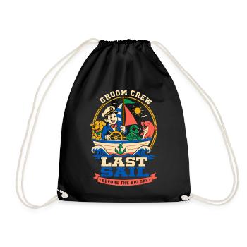 Last sailing trip before the wedding - Drawstring Bag - black - Front