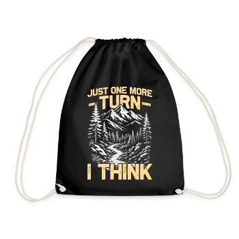Just one more turn Hiking Mountains Mountaineering - Drawstring Bag - black - Front