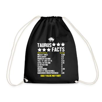 Zodiac sign Taurus - Drawstring Bag - black - Front