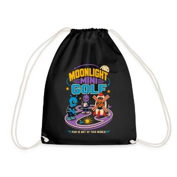 Mondschein Minigolf mit Aliens - Drawstring Bag - black - Front