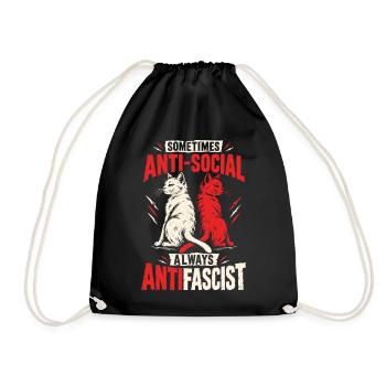 Antifascist Cats – Sometimes Antisocial - Turnbeutel - Schwarz - Vorne