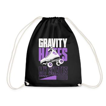 Gravity Hates My Skates – Rollschuhe - Turnbeutel - Schwarz - Vorne