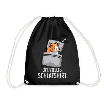 Offizielles Schlafshirt Pyjama Meerschweinchen  - Turnbeutel - Schwarz - Vorne
