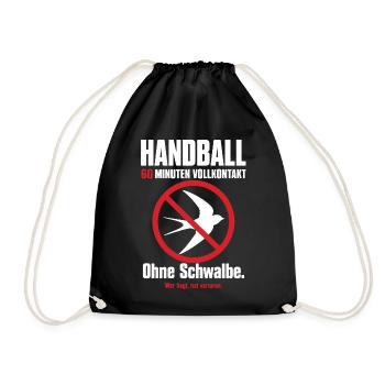 Ohne Schwalbe – Handballer Geschenk - Turnbeutel - Schwarz - Vorne