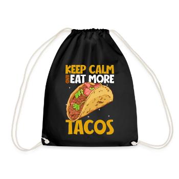 Keep Calm - Taco - Turnbeutel - Schwarz - Vorne