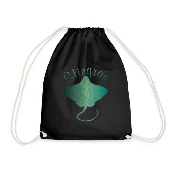 Ray stingray stingray gift - Drawstring Bag - black - Front