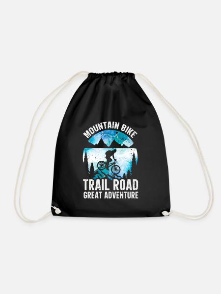 Mountain Bike - Drawstring Bag - black