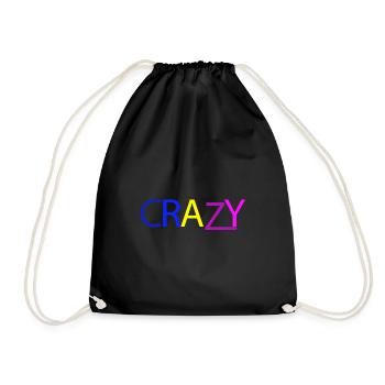 Crazy Verrueckt - Turnbeutel - Schwarz - Vorne