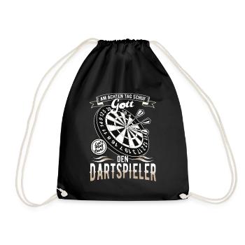 Dartspieler - Turnbeutel - Schwarz - Vorne
