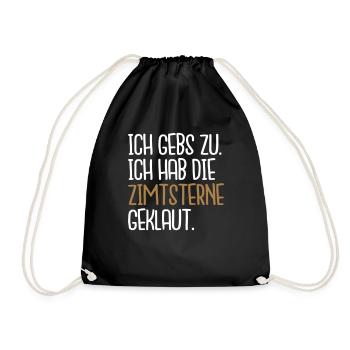 Zimtsterne geklaut - Turnbeutel - Schwarz - Vorne