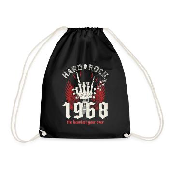 Born in 1968 Musician party 55 years anniversary - Drawstring Bag - black - Front