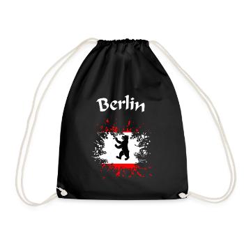 Berlin, Berliner Bär - Turnbeutel - Schwarz - Vorne