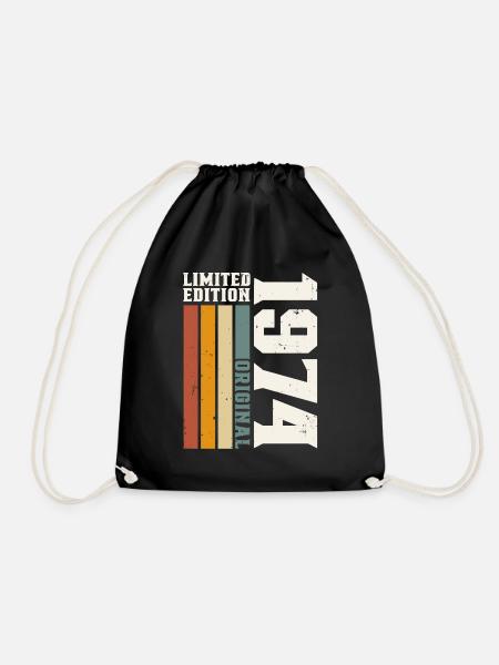 1974 Jahrgang Vintage Retro Geburtstag Geschenk - Turnbeutel - Schwarz