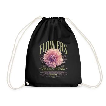 Chrysanthème Fleurs de chrysanthème - Sac de sport léger - noir - Devant