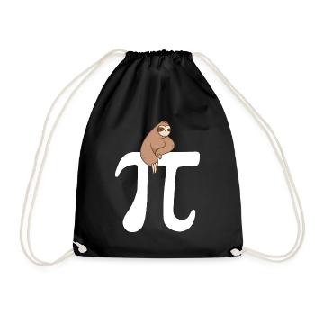Math Sloth Pi - Drawstring Bag - black - Front
