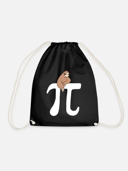 Math Sloth Pi - Turnbeutel - Schwarz