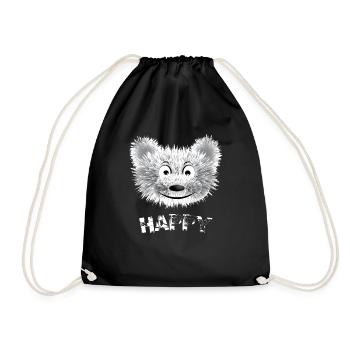 Happy Bear - Baby Bär Niedlich - Turnbeutel - Schwarz - Vorne