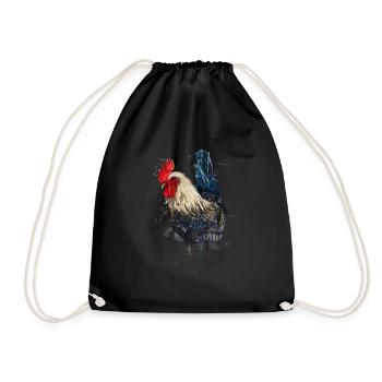 Poulet dessiné à la main - Sac de sport léger - noir - Devant