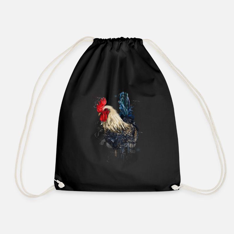 Huhn handgezeichnet - Turnbeutel - Schwarz