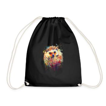 Hérissons dessinés à la main - Sac de sport léger - noir - Devant