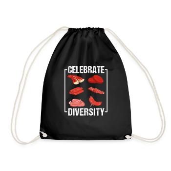 Celebrate Diversity - Meat Diversity Grilling - Drawstring Bag - black - Front