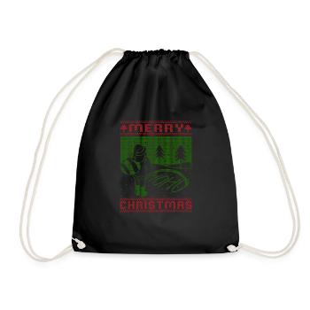 Merry Christmas Santa Pissing Ho Ho Ho - Drawstring Bag - black - Front