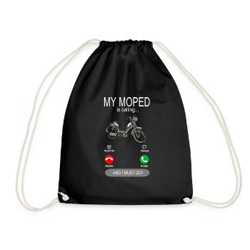 Mon cyclomoteur appelle - Cyclomoteur Conducteur cyclomoteur - Sac de sport léger - noir - Devant