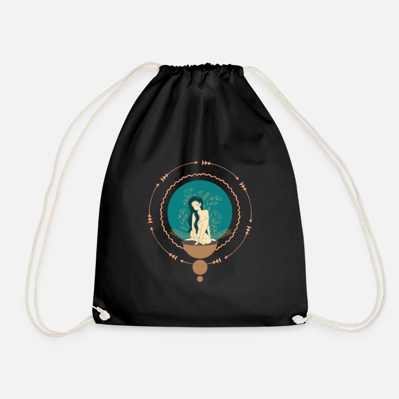 Hovering Goddess - Drawstring Bag - black