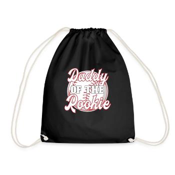 Daddy of the Rookie - Baseball Player Papa - Drawstring Bag - black - Front
