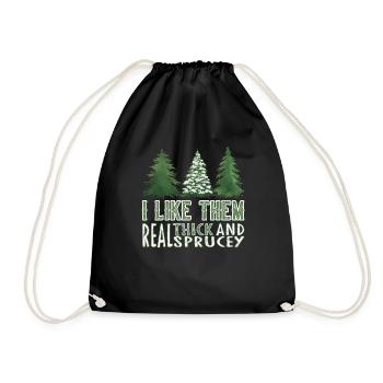 Je les aime vraiment épais et épicéa - Noël - Sac de sport léger - noir - Devant