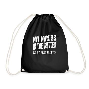 My Mind's in the gutter - Bowling Bowler - Drawstring Bag - black - Front