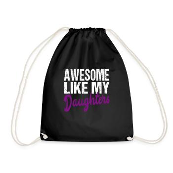Awesome like my daughters - Vater Tochter - Turnbeutel - Schwarz - Vorne