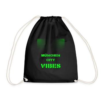 München City Vibes - Disco, Techno, Party, Club - Turnbeutel - Schwarz - Vorne