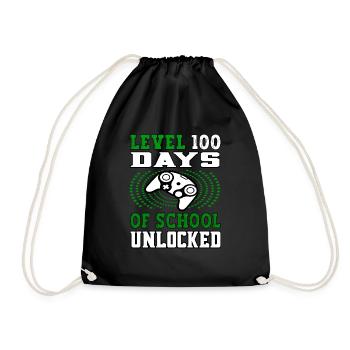 Niveau 100 jours d’école débloqués vert - Sac de sport léger - noir - Devant