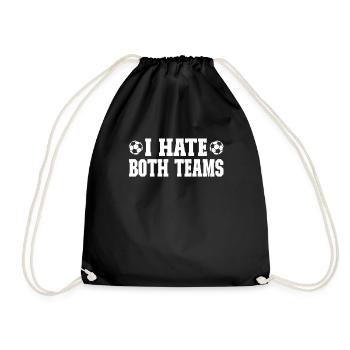 I hate both teams Football - Drawstring Bag - black - Front
